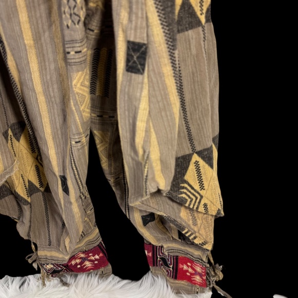 AMB Collection Woven Cotton Aztec Print Drawstring Waist Harem Pants Sz S/M - Picture 5 of 10